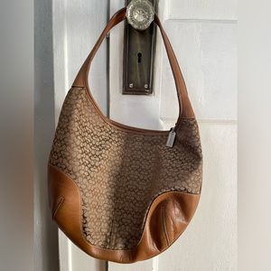 Vintage Coach canvas hobo bag